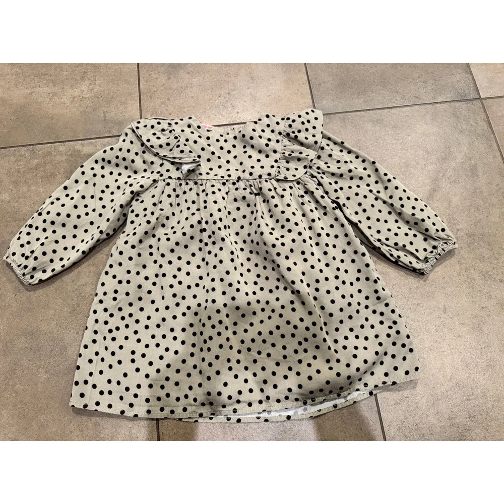 Zara Kids Girls 2-3 Cotton Dress Bundle Polka Dot Ruffle & Gingham Tiered 2-Pack